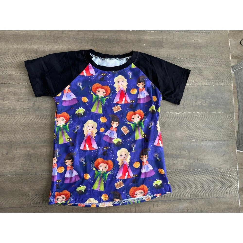 Girls 8/9 10/12 Hocus Pocus Witches Halloween Shirt Soft Stretch Purple Spooky
